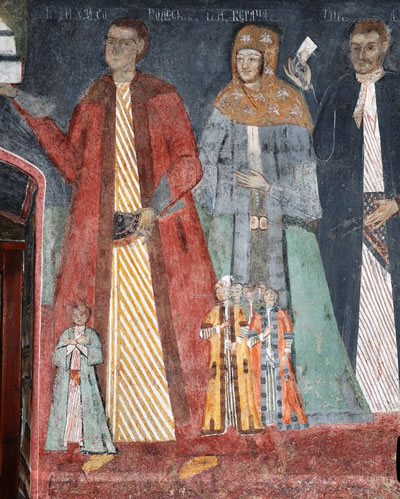 Ctitotul Hristea Belivacă cu familia sa